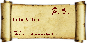 Prix Vilma névjegykártya